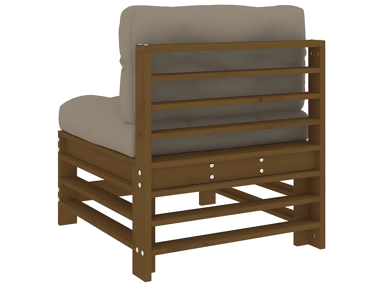 Sofá de centro com almofadões madeira pinho maciça castanho-mel PT152547