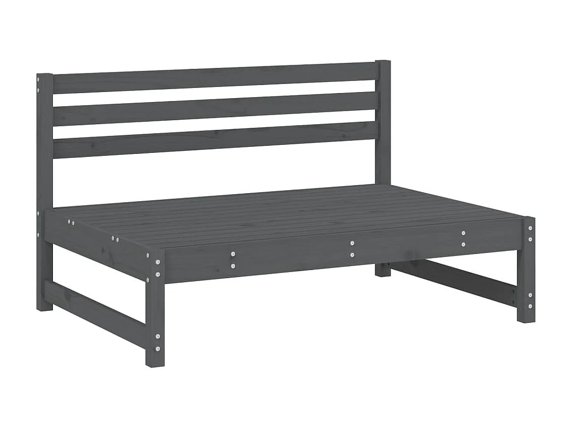 Canapé central de jardin 120x80 cm gris bois de pin massif PWRS85727