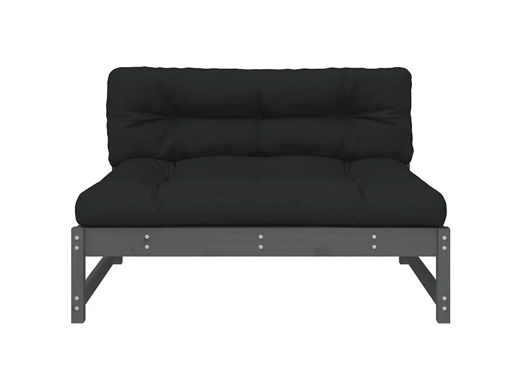 Canapé central de jardin 120x80 cm gris bois de pin massif PWRS85727