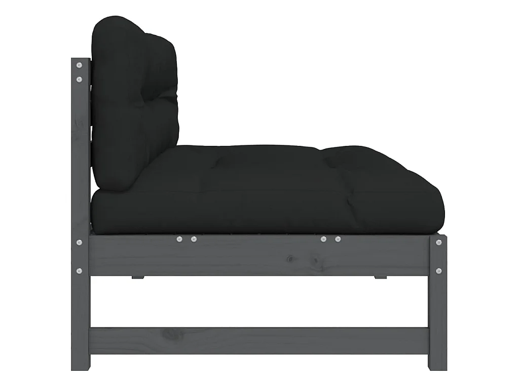 Canapé central de jardin 120x80 cm gris bois de pin massif PWRS85727