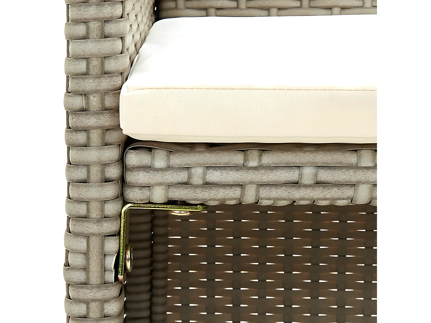 Sofá de jardim de 2 lugares com almofadões vime PE bege PT231594