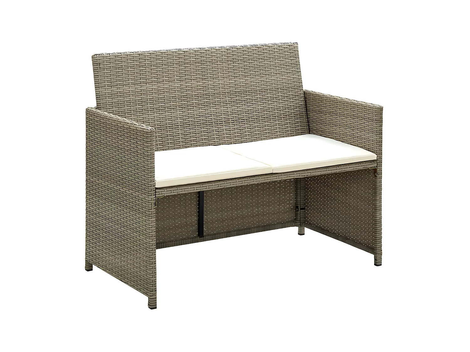 Canapé de jardin à 2 places avec coussins Beige Résine tressée PWRS48710
