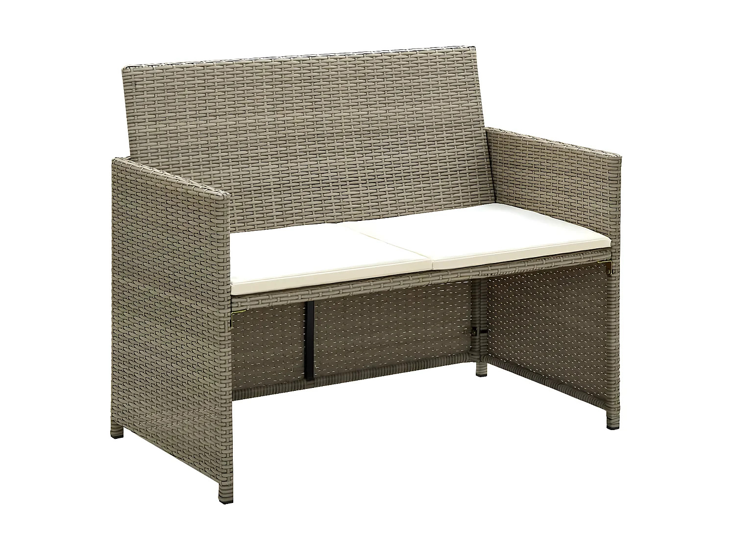 Canapé de jardin à 2 places avec coussins Beige Résine tressée PWRS48710