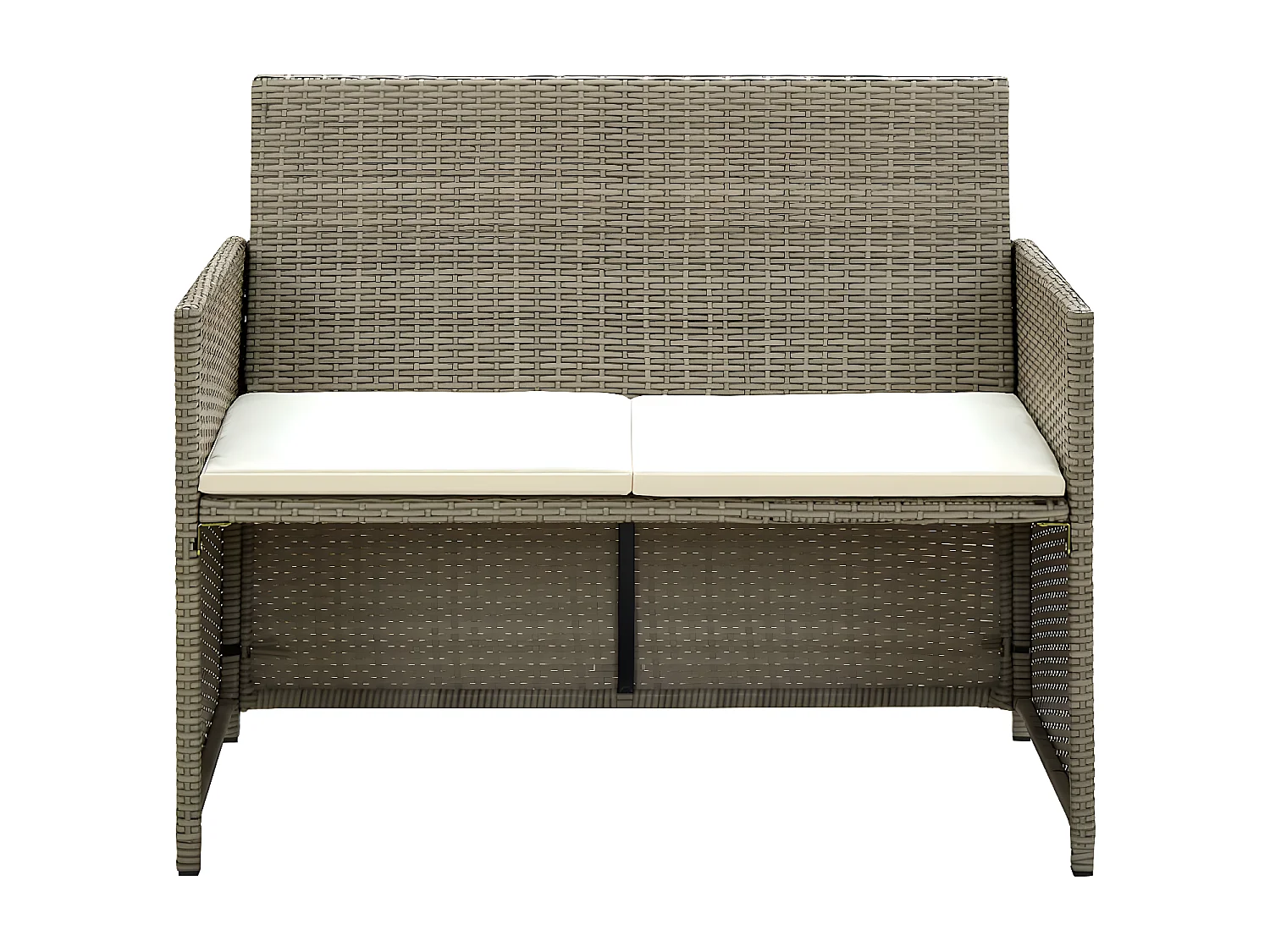 Canapé de jardin à 2 places avec coussins Beige Résine tressée PWRS48710