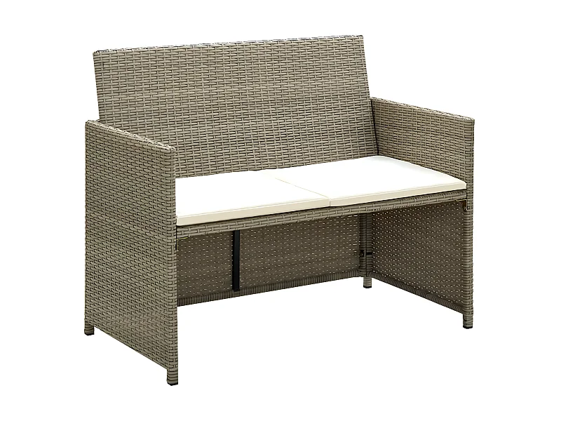 Canapé de jardin à 2 places avec coussins Beige Résine tressée PWRS48710