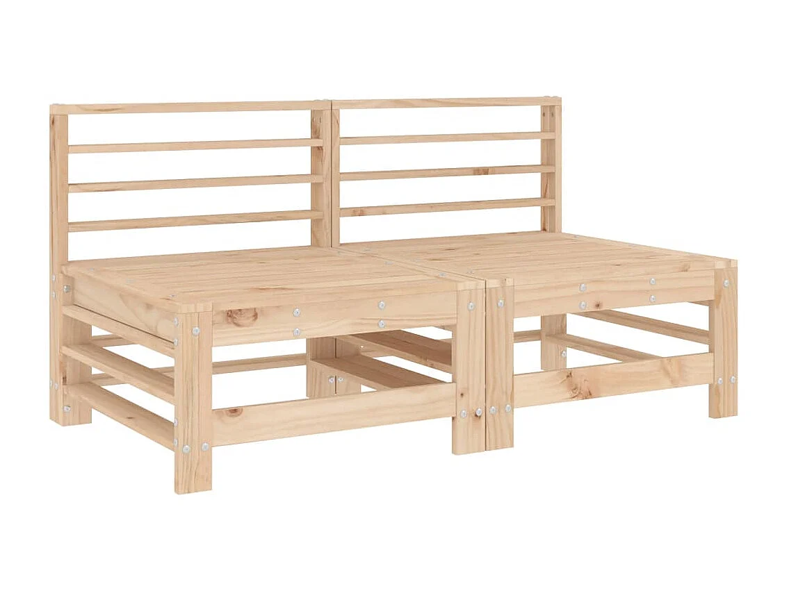 Sofás de centro com almofadões 2 pcs pinho maciço PT784800