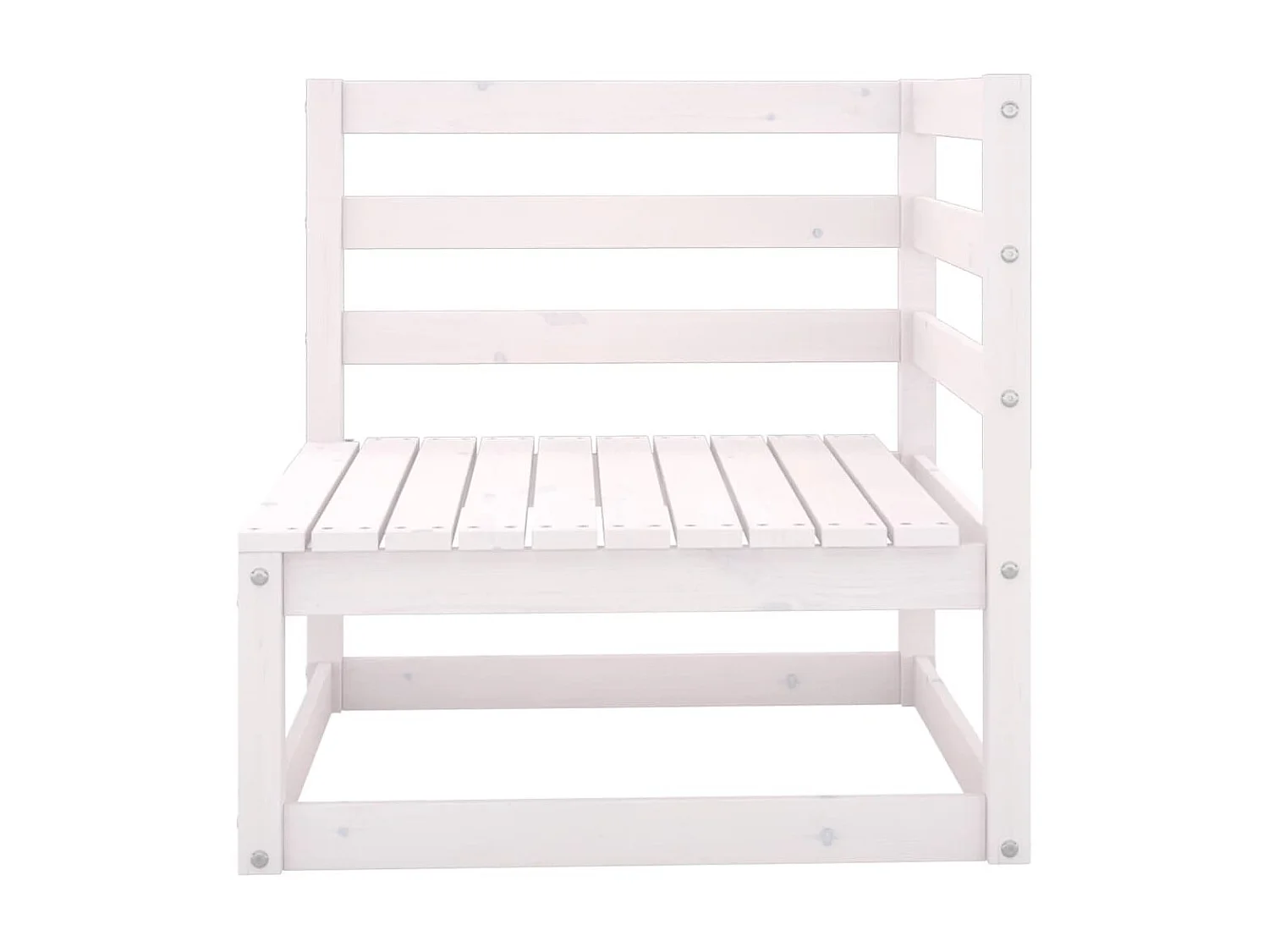 Canapé 2 places de jardin et coussins Blanc Bois de pin massif PWRS44335