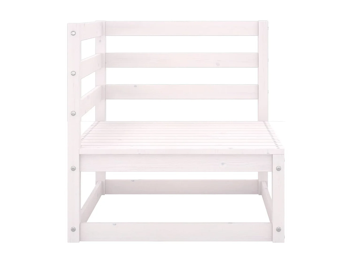 Canapé 2 places de jardin et coussins Blanc Bois de pin massif PWRS44335