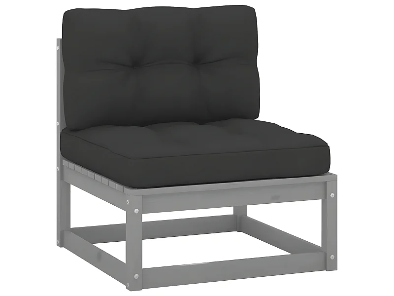 Canapé central de jardin de jardin avec coussins,  Banc de Jardin ou Terrasse  anthracite Gris PWRS51451