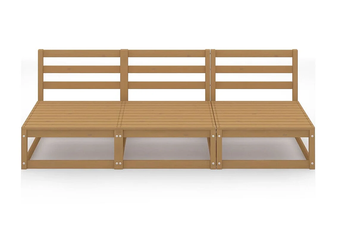 Canapé à 3 places de jardin Marron miel Bois de pin solide PWRS77756