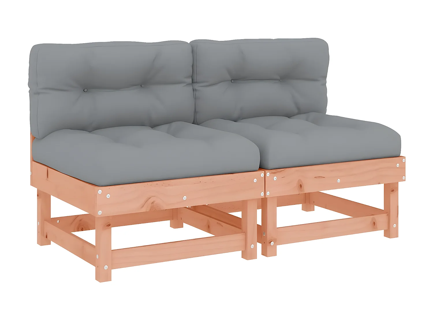 Canapés centraux de jardin avec coussins 2 pcs bois massif douglas PWRS90523