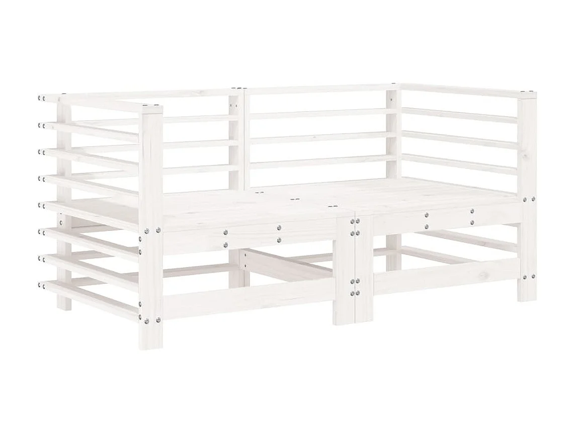 Sofás de canto com almofadões 2 pcs pinho maciço branco PT896392