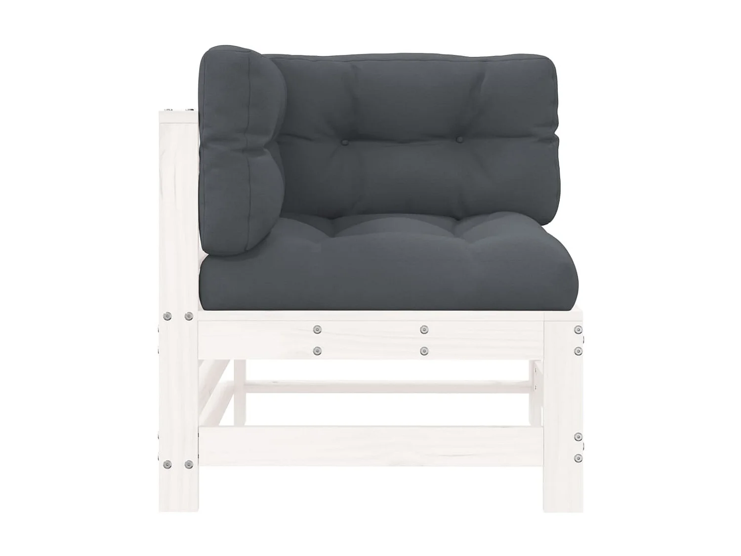 Sofás de canto com almofadões 2 pcs pinho maciço branco PT896392