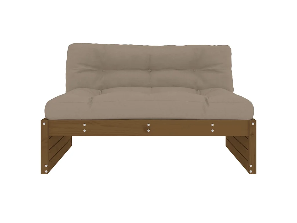 Sofá central madera maciza de pino marrón miel 120x80 cm KOW95414