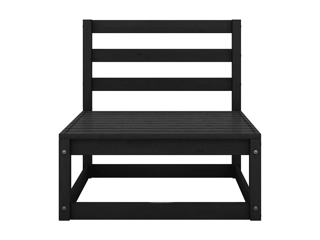 2-tlg. Garten-Sitzgruppe | Garten-Lounge-Set mit Kissen Schwarz Kiefer Massivholz -GKD118164