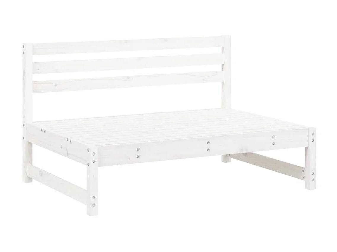 Sofá central madera maciza de pino blanco 120x80 cm KOW53602