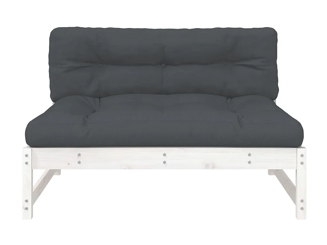 Sofá central madera maciza de pino blanco 120x80 cm KOW53602