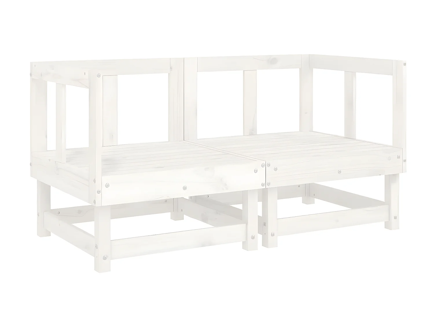 2 uds Sofás esquineros con cojines madera maciza de pino blanco KOW45165