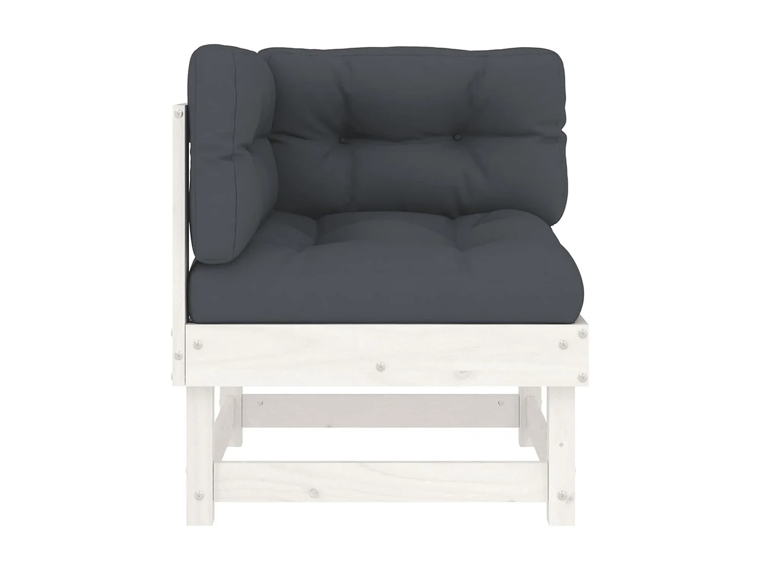 2 uds Sofás esquineros con cojines madera maciza de pino blanco KOW45165