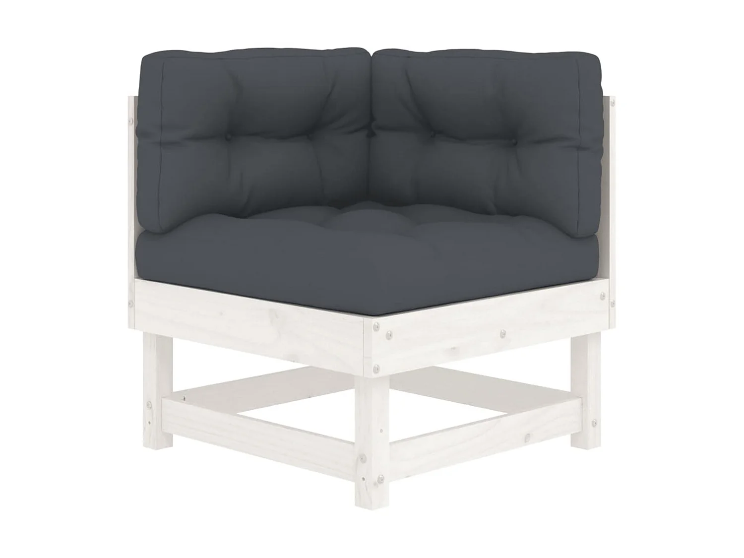 Sofás de canto com almofadões 2 pcs pinho maciço branco PT647513