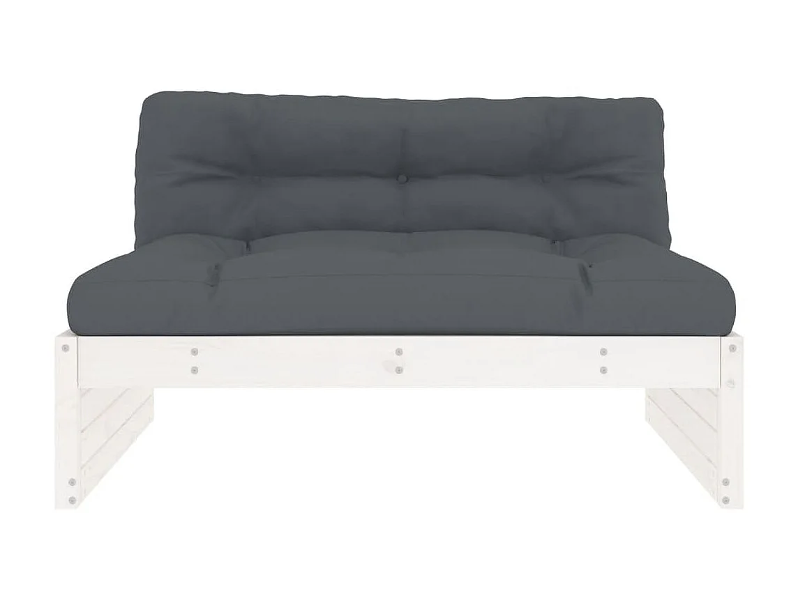 Sofá central madera maciza de pino blanco 120x80 cm KOW63118