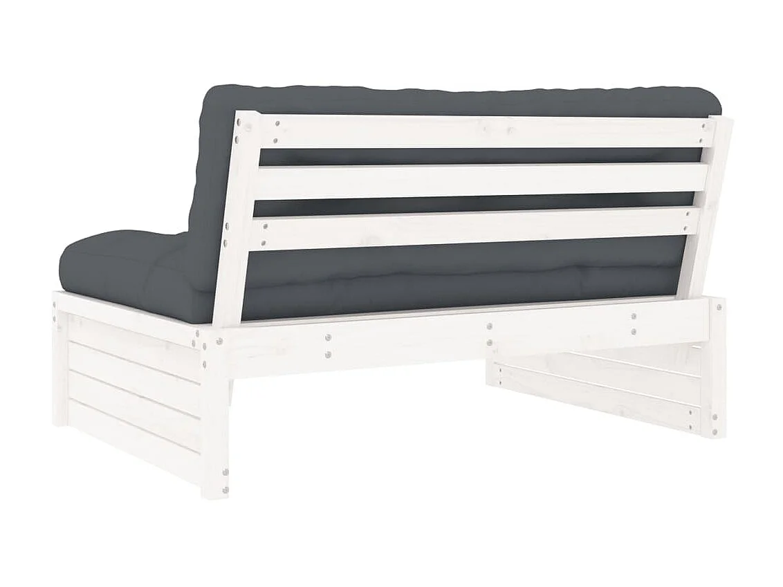 Sofá central madera maciza de pino blanco 120x80 cm KOW63118