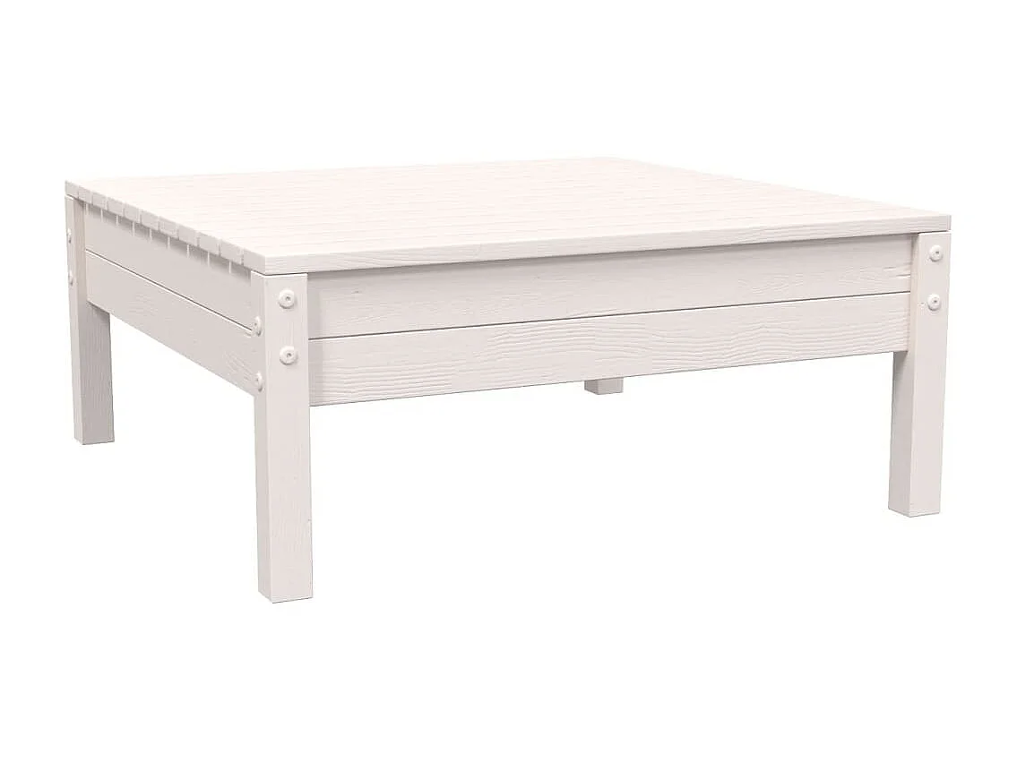 Juego de muebles de jardín 3 pzas y cojines blanco madera pino KOW24283