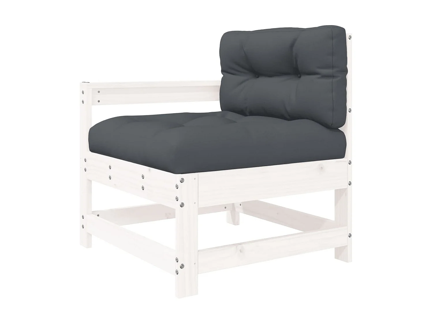 3 pcs Canapés de jardin avec coussins blanc bois massif PWRS56649