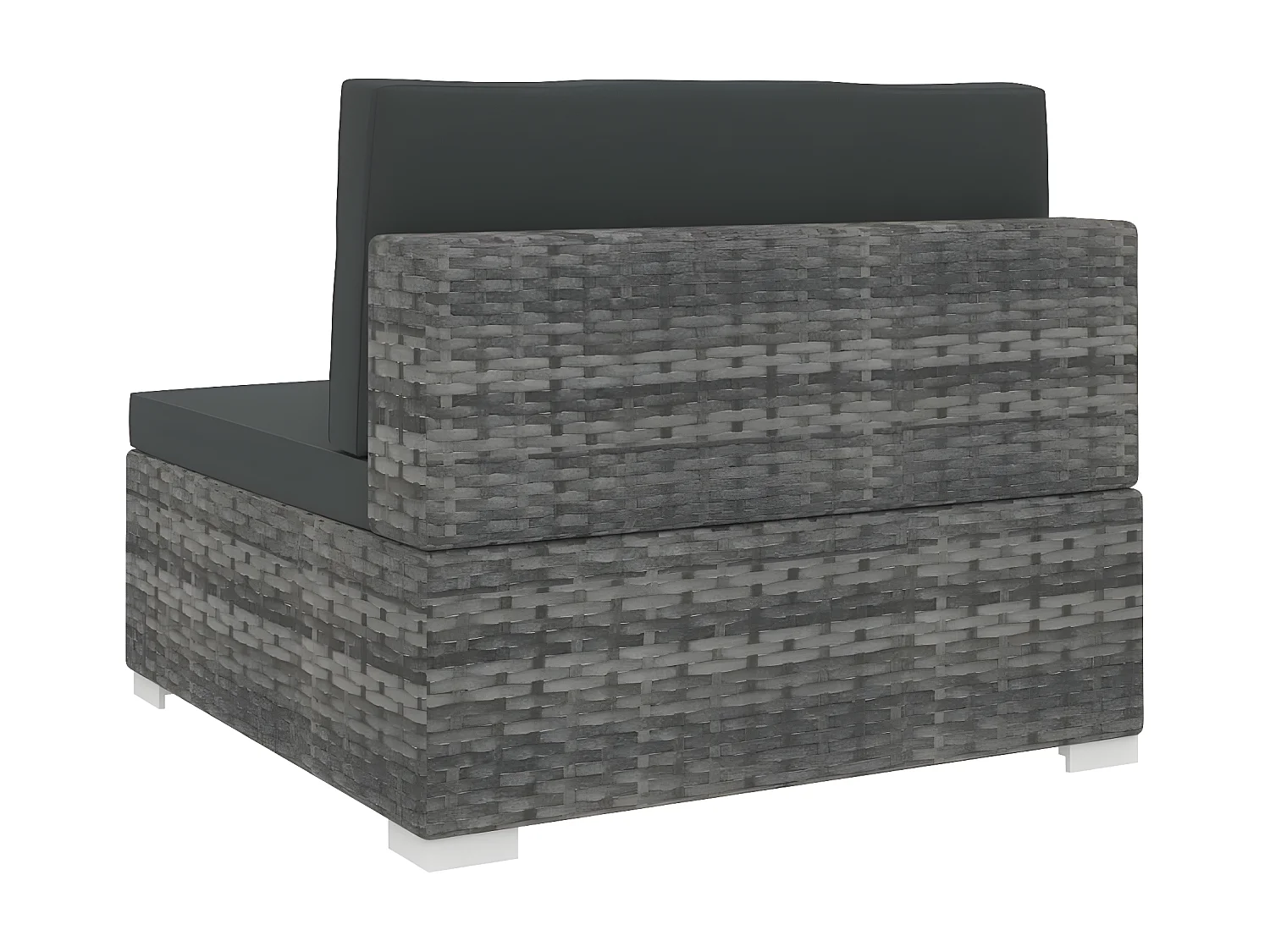 Asiento seccional central con cojines 1ud ratán sintético gris KOW38206