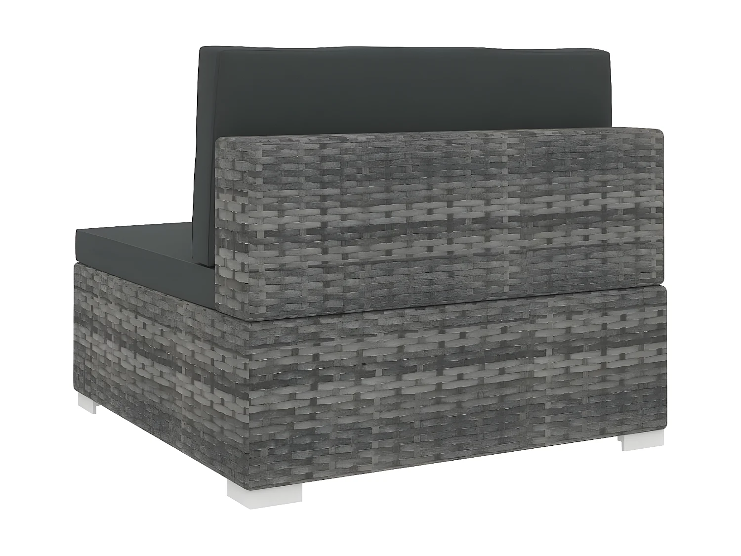 Asiento seccional central con cojines 1ud ratán sintético gris KOW38206