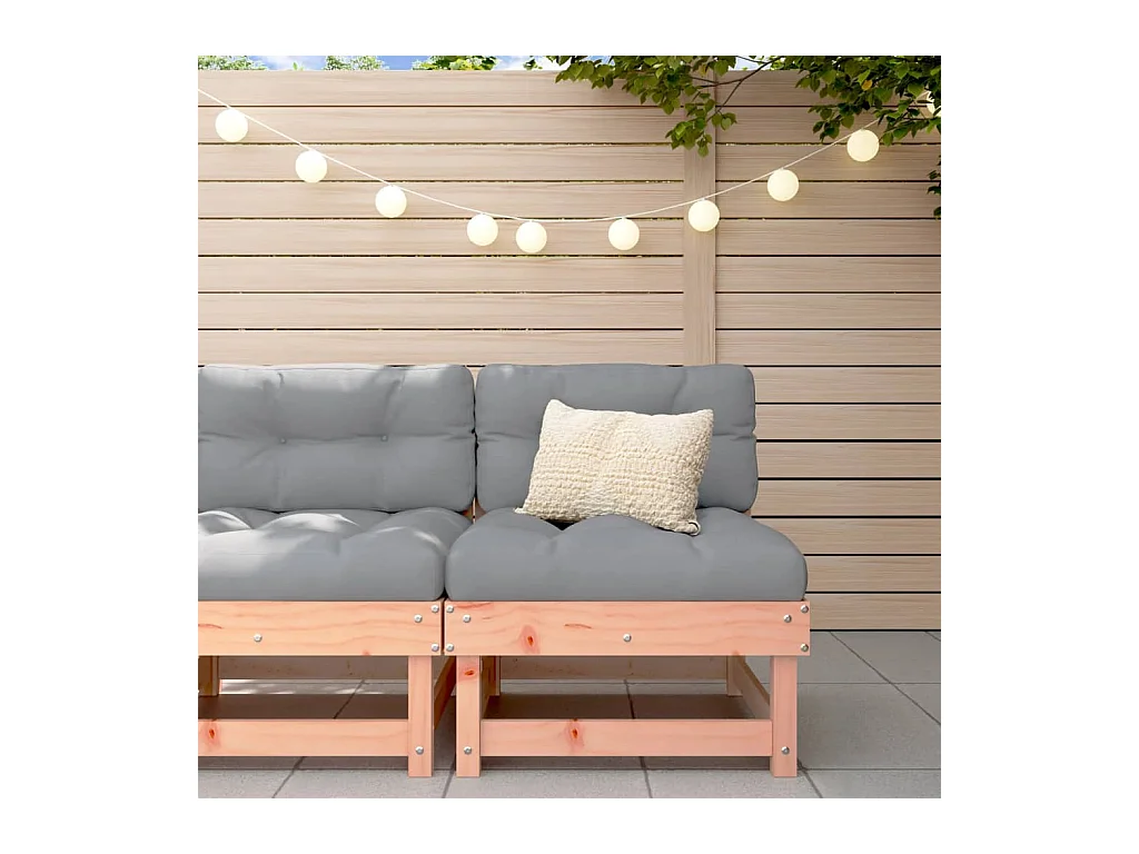 Canapé central de jardin avec coussins bois massif douglas PWRS83754