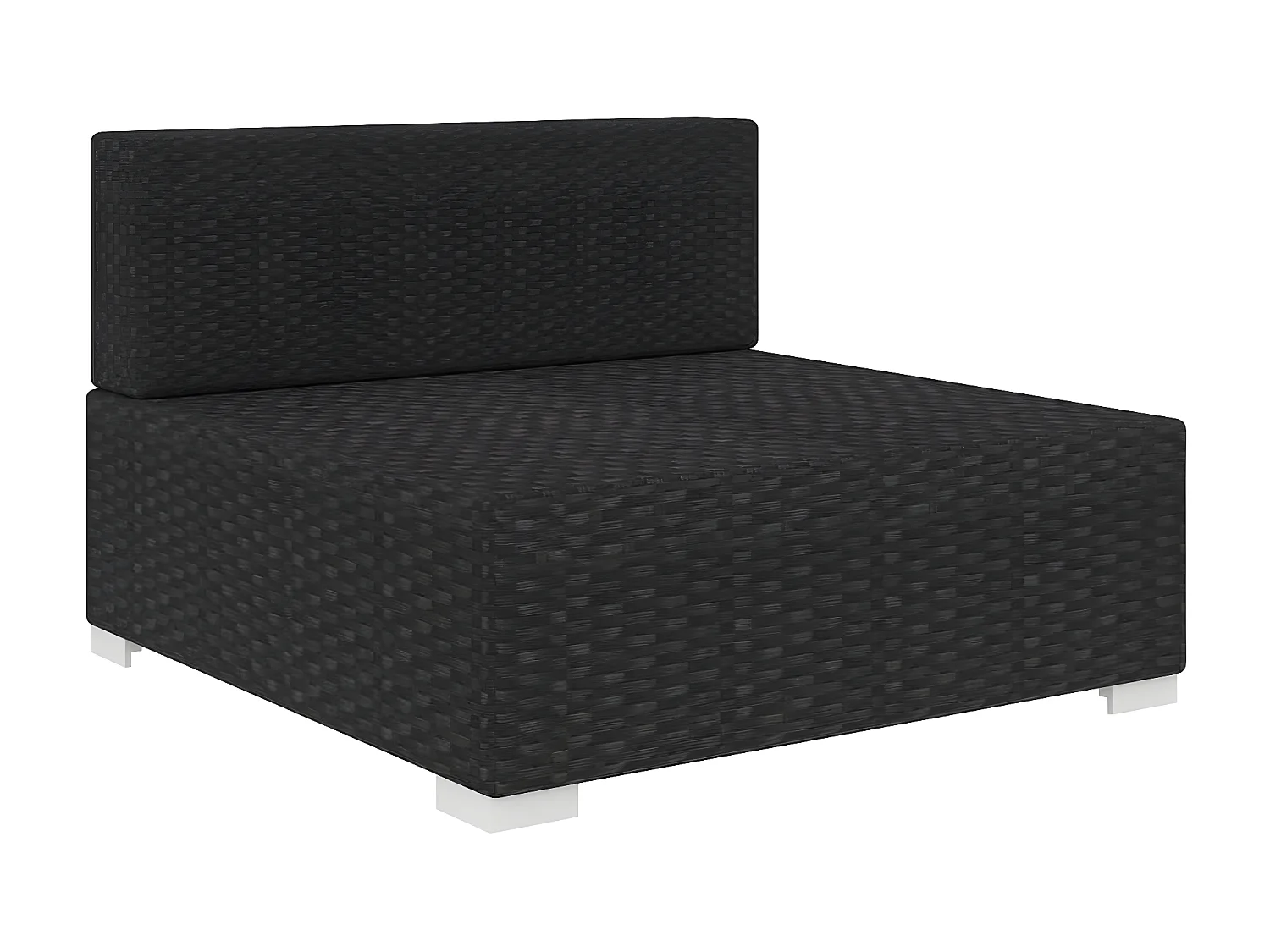 Assento de centro seccional c/ almofadões 1 pc vime PE preto PT801465