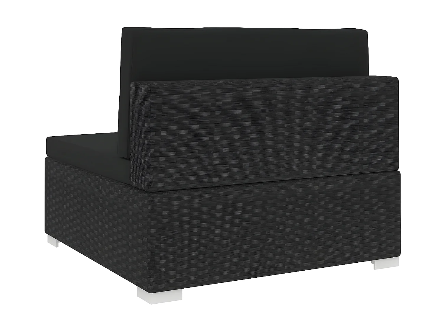 Assento de centro seccional c/ almofadões 1 pc vime PE preto PT801465