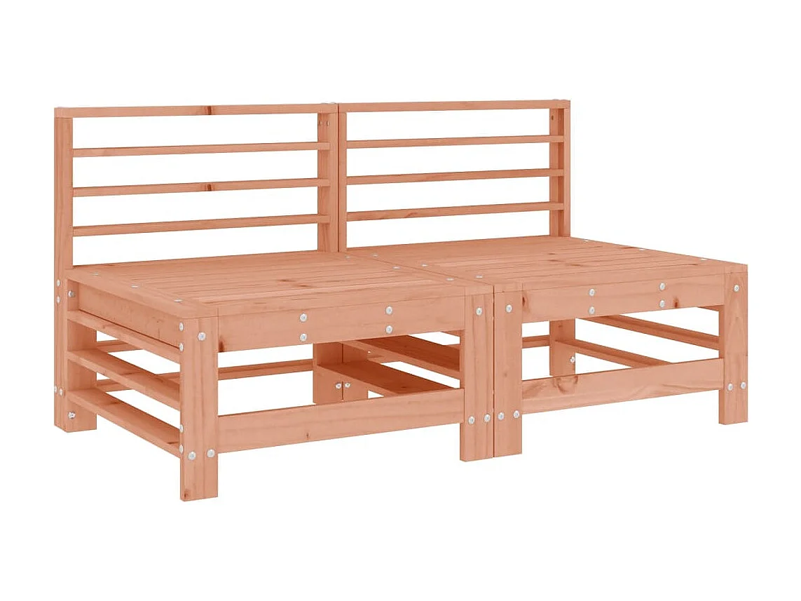 2 uds Sofás centrales con cojines madera maciza abeto Douglas KOW10713