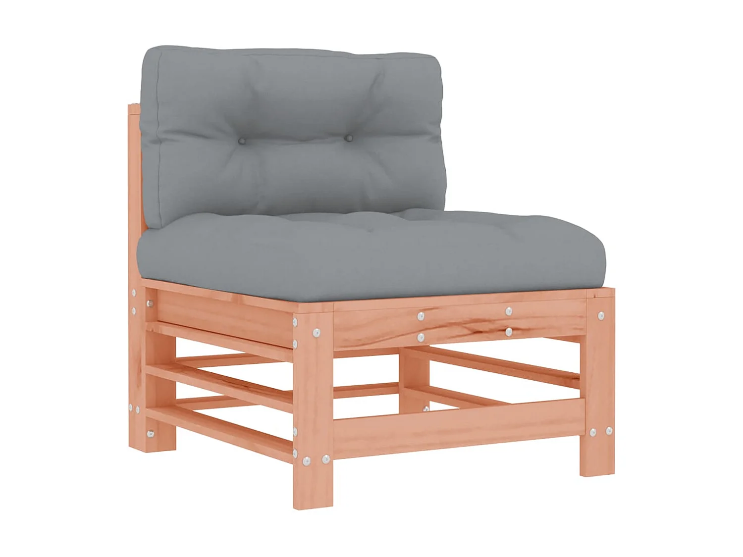 2 uds Sofás centrales con cojines madera maciza abeto Douglas KOW10713