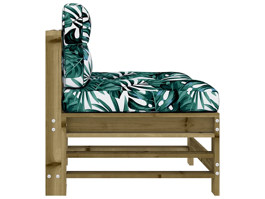 Sofá de centro com almofadões madeira de pinho impregnada PT481126