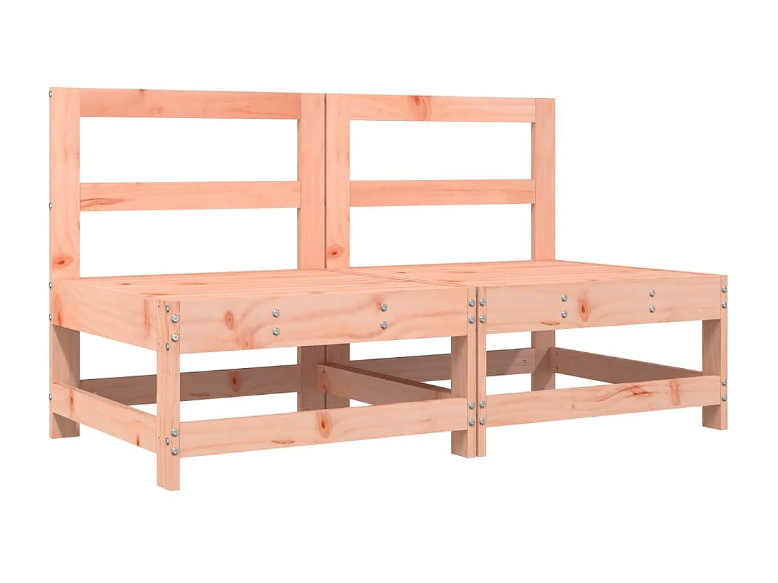 2 uds Sofás centrales con cojines madera maciza abeto Douglas KOW19040