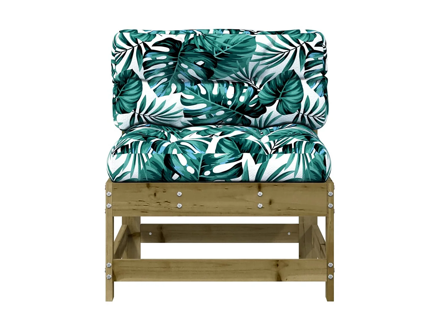 Sofá de centro com almofadões madeira de pinho impregnada PT962743