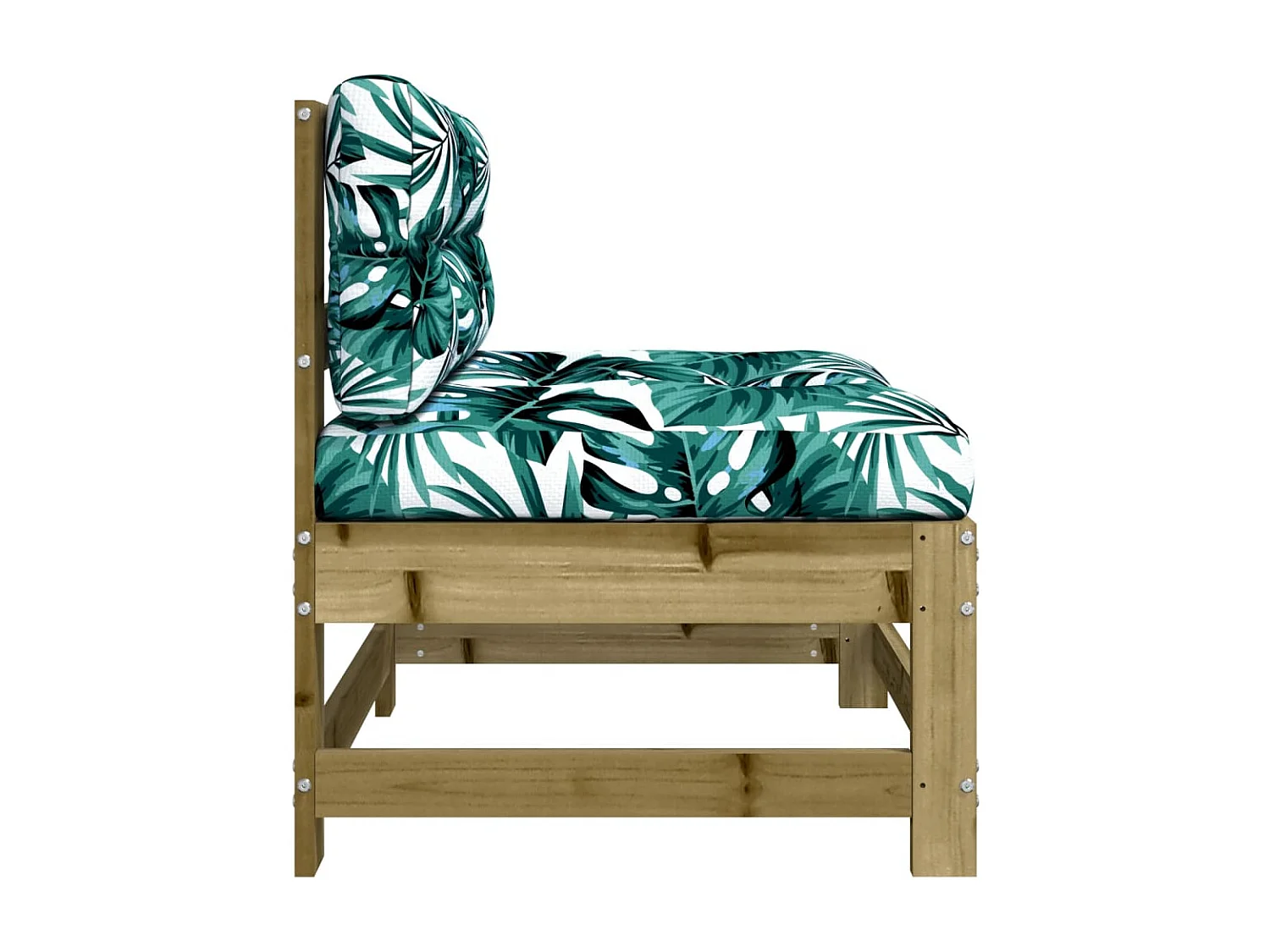 Canapé central de jardin avec coussins bois de pin imprégné PWRS38632