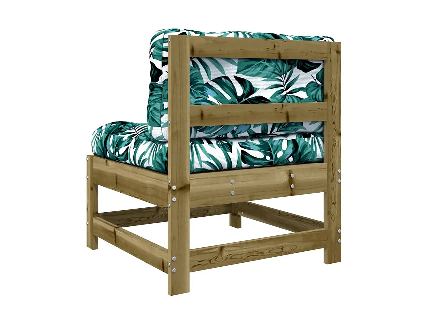 Canapé central de jardin avec coussins bois de pin imprégné PWRS38632