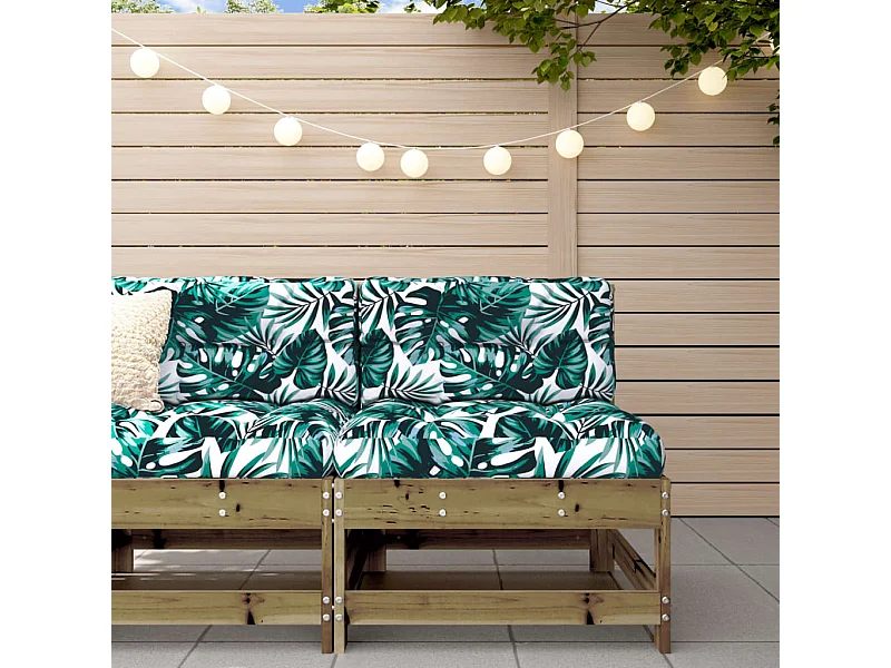 Canapé central de jardin avec coussins bois de pin imprégné PWRS38632