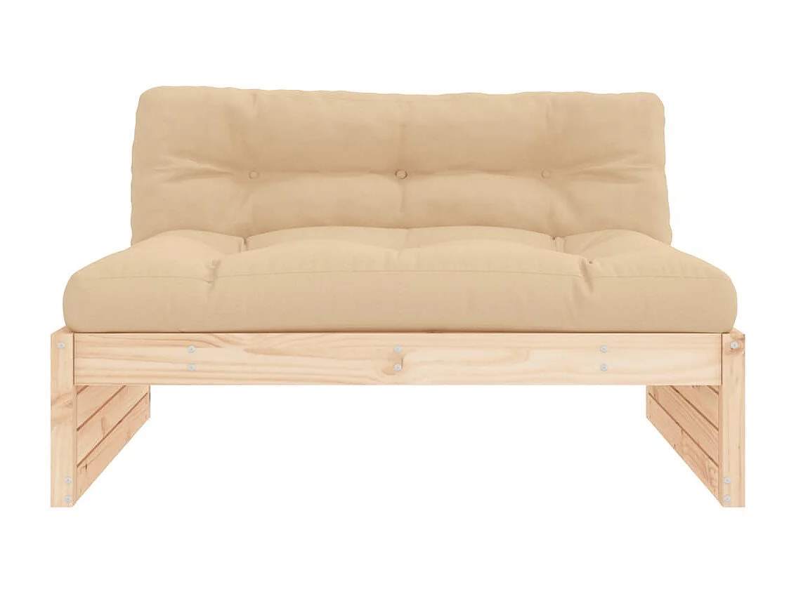 Canapé central de jardin 120x80 cm bois de pin massif PWRS68493