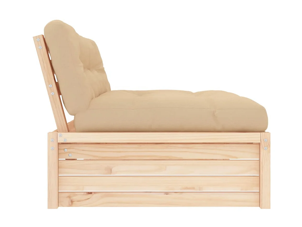 Canapé central de jardin 120x80 cm bois de pin massif PWRS68493