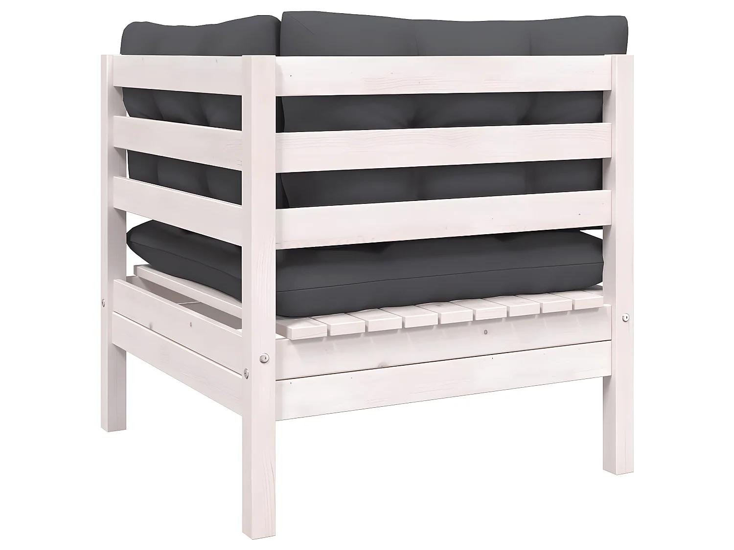 3 pcs Canapés de jardin avec coussins Blanc Bois de pin massif PWRS22413