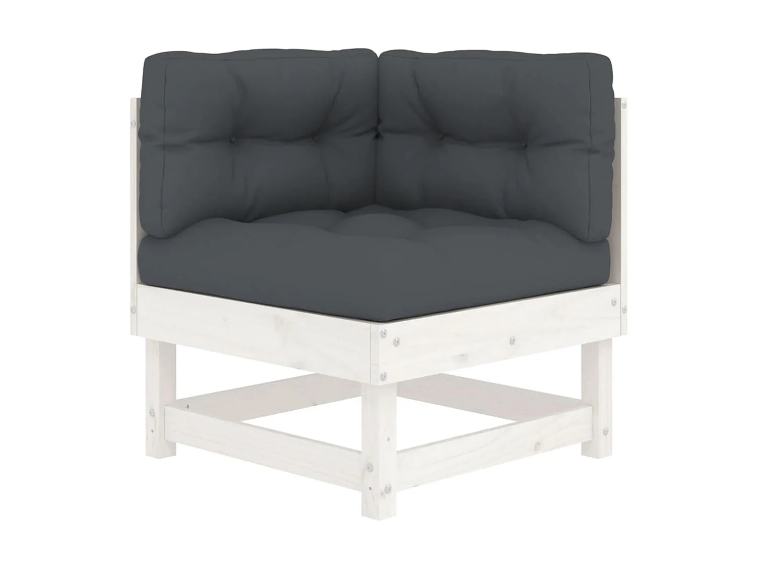 Sofá esquinero con cojines madera maciza de pino blanco KOW45593