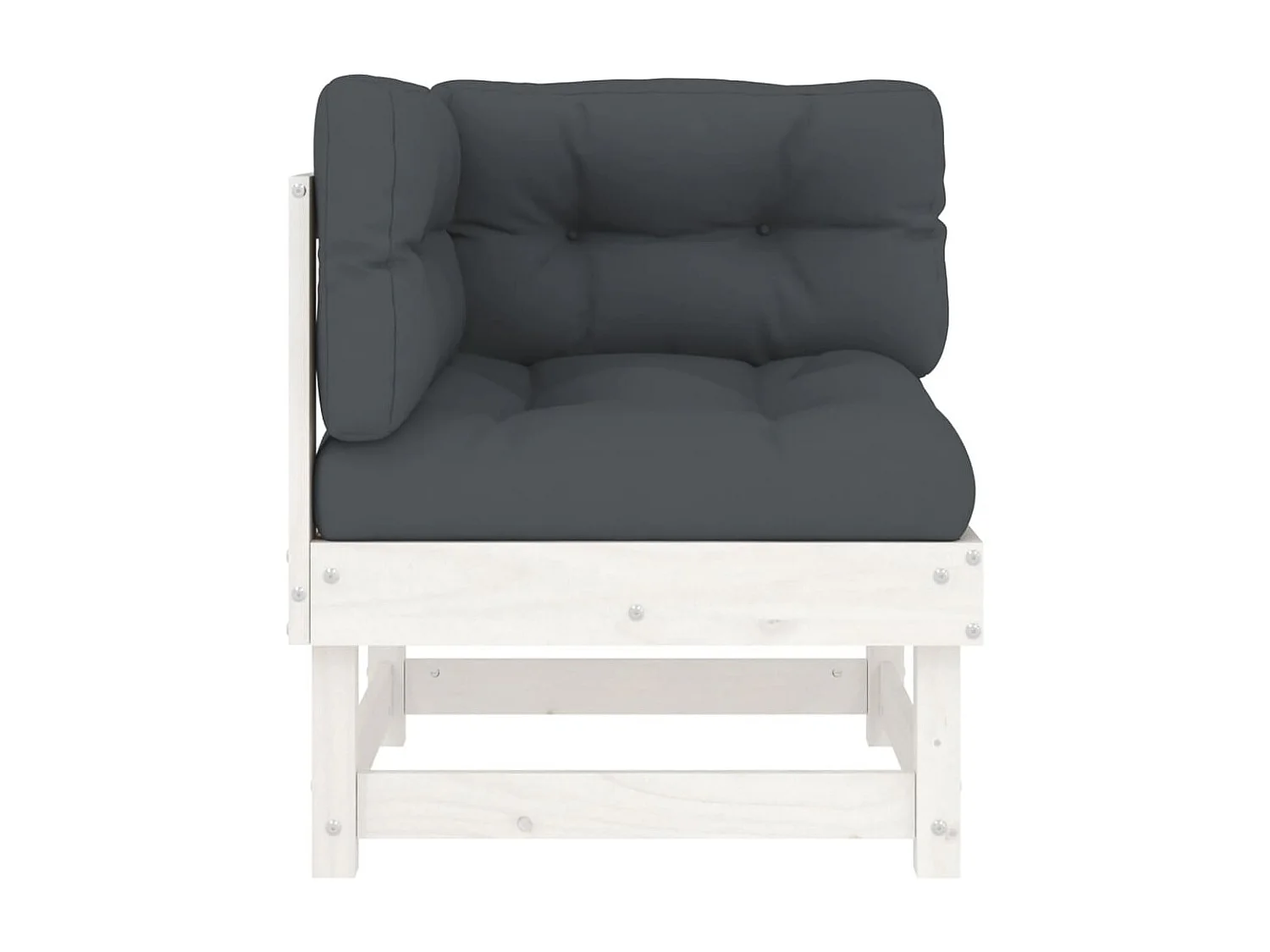 Sofá esquinero con cojines madera maciza de pino blanco KOW45593