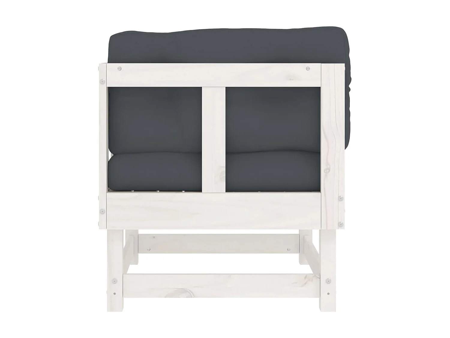 Sofá esquinero con cojines madera maciza de pino blanco KOW45593