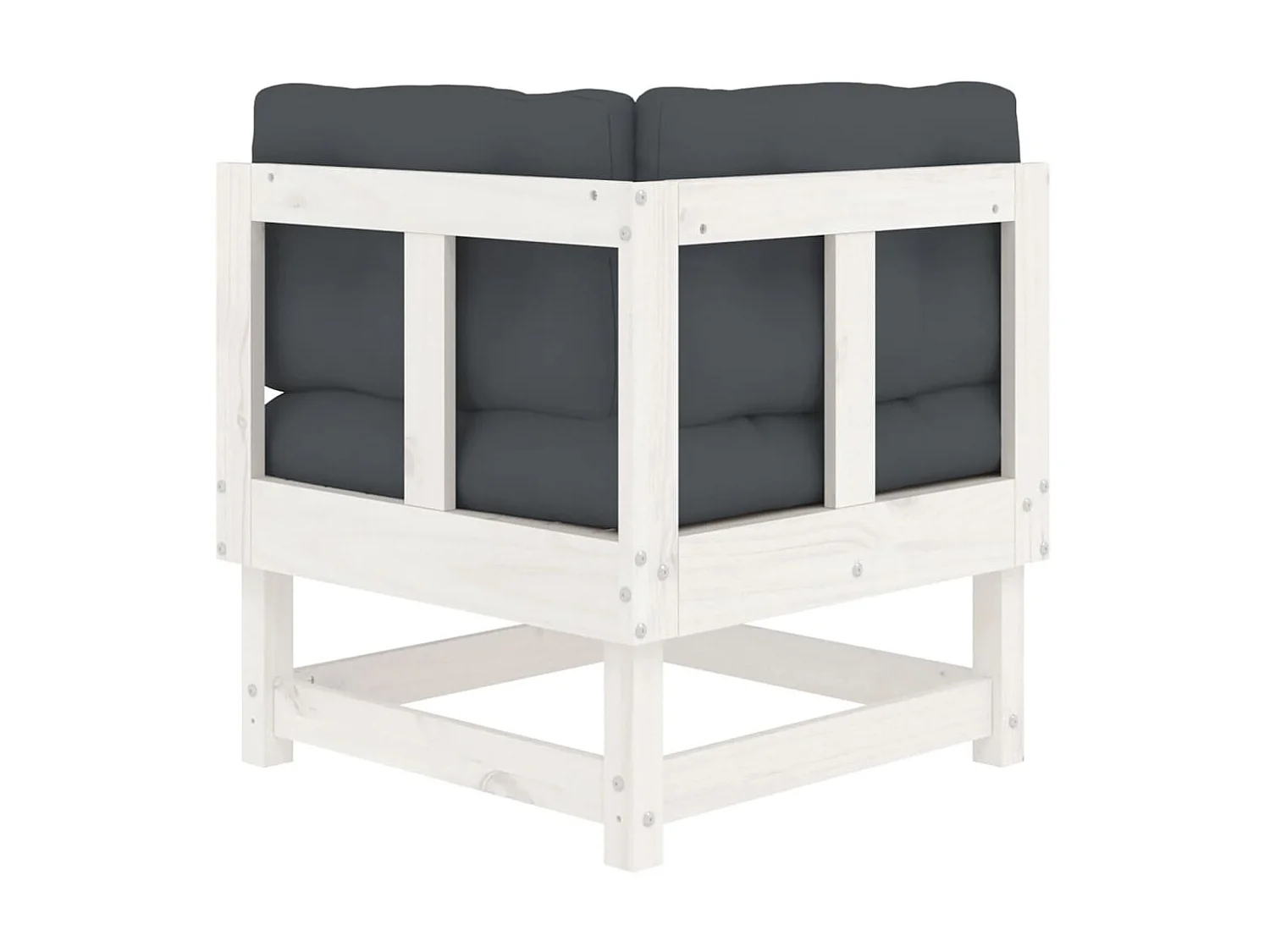 Sofá esquinero con cojines madera maciza de pino blanco KOW45593