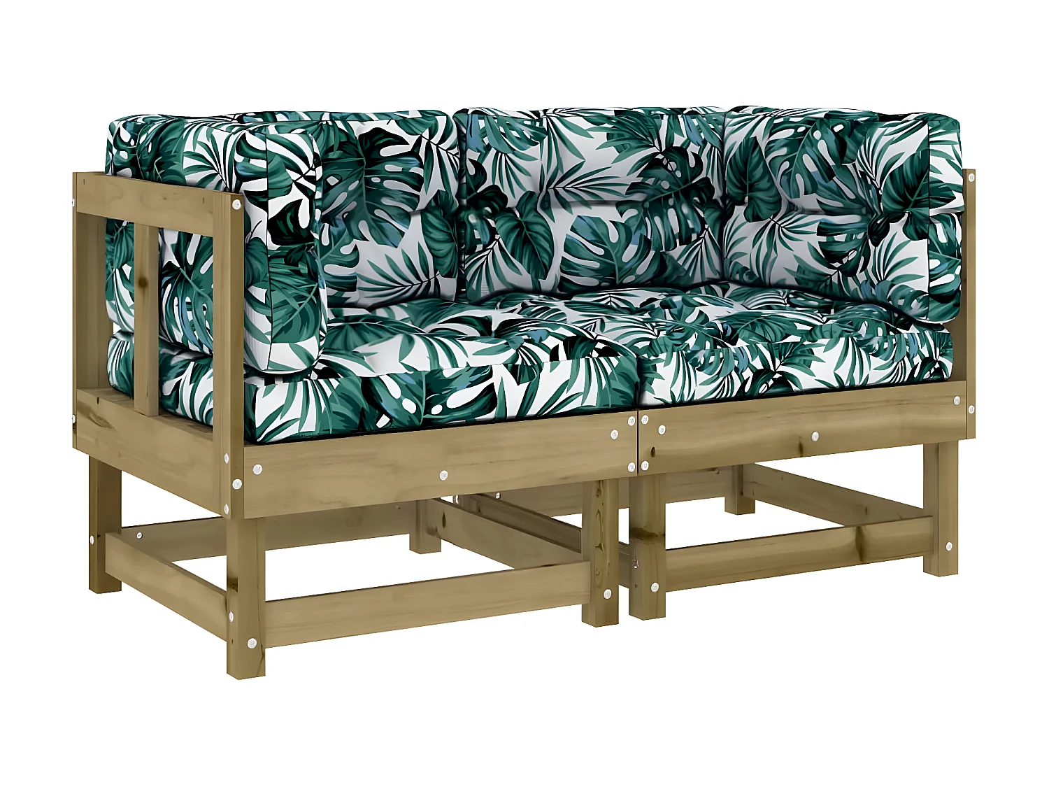 Canapés d'angle avec coussins 2 pcs bois de pin imprégné PWRS26181