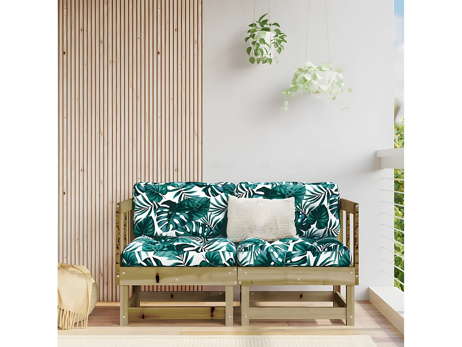 Canapés d'angle avec coussins 2 pcs bois de pin imprégné PWRS26181